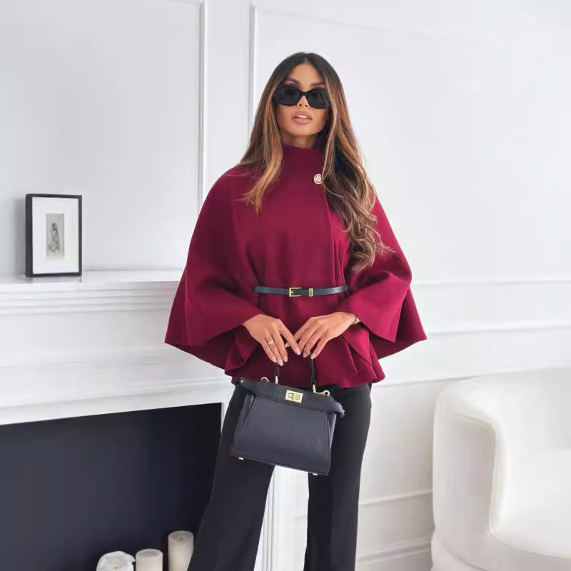 Cape Moderne avec Ceinture Femme