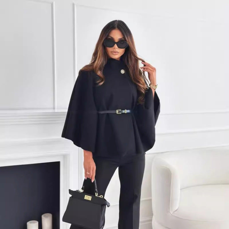 Cape Moderne avec Ceinture Femme